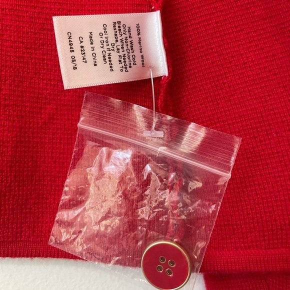 Talbots 100% Merino Wool Red Cardigan Jacket. Size S Christmas sweater - Picture 4 of 7